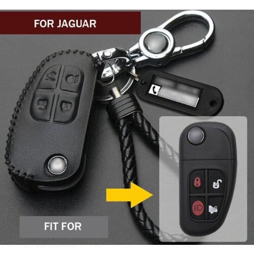 1 Pcs Genuine Leather Car Smart Remote Key Fob Flip Case Cover Holder Skin Sell For Jaguar X-Type S-Type XJ8 Stying Accessorial