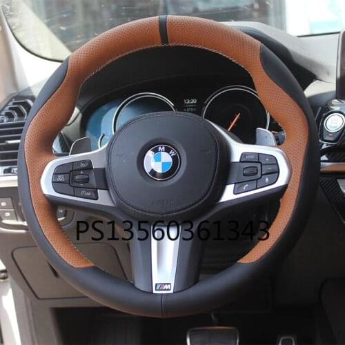 For BMW 5 Series 3 Series GT 535i X6 X5 X1 X4 suede leather hand-sewn steering wheel cover