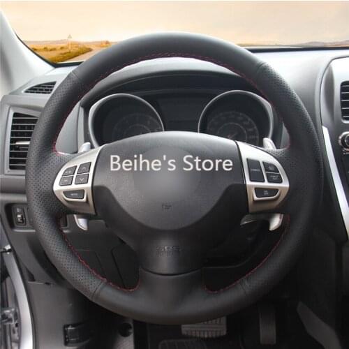 Car Steering Wheel Cover Hand-stitc​h on Wrap Cover Car interior decoration For Mitsubishi Lancer X 10 2007-2015