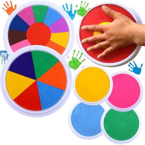 Childrens Finger Ink Pad Kids Finger Palm Painting Sponge Ink Pad Painting Graffiti Toys Multi-color Education Drawing Toys