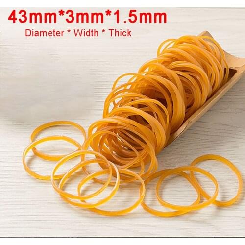 500g Yellow Quality Elastic Rubber Bands Sturdy Stretchable Packaging Band Loop O Rings Diameter 43mm For Home School Office