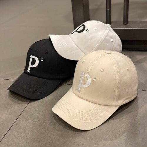 Cotton Baseball Cap for Men and Women Fashion Letter P Patch Hat Casual Hip Hop Snapback Hat Summer Sun Caps Unisex student cap