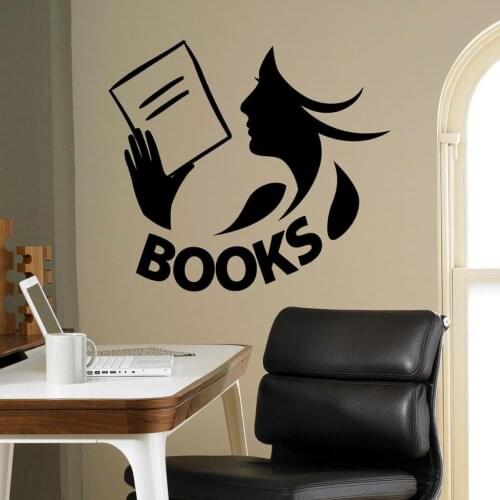 Books Wall Decal Vinyl Sticker Library School Classroom Reading books Wall Sticker Home Interior Living Room Bedroom Decor B408