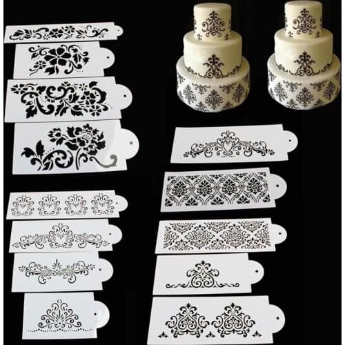 Lace Flower Cake Fondant Cookie Side Baking Stencil Wedding Decorating DIY Tools