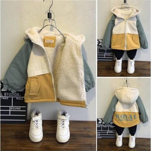 Boys coats winter autumn children casual cotton thick velvet hoodies for baby boy kids warm outerwear clothes toddler jackets