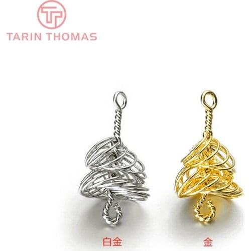 78 79)2PCS 15x28MM 24K Gold Color Plated Brass Hollow Charm Pendants Earring Connector High Quality DIY Jewelry Making Findings