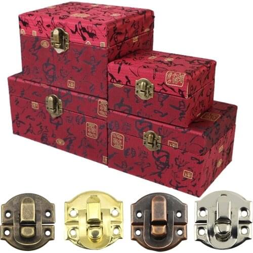 10pcs Hardware Wooden Box Iron Retro Latch Hook Hasp Clasp Jewelry Box Padlock