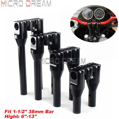 Cafe Racer 1-1/2" Top Clamp Straight Style Modular Handlebar Risers Kit for Harley Softail Dyna Touring Sportster XL Street Bob