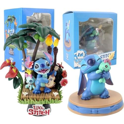 Cartoon Lilo & Stitch Scrump Figure Toys Lilo and Stitch Holiday Time Home Decoration Statue PVC Model Toys Kids Gifts