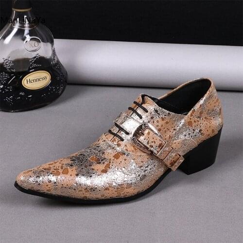 Buckle Belt Genuine Leather Oxfords Lace up Mens Wedding Dress Shoes Loafers Pointed Toe Business Leather Shoe Flats Derby Shoes