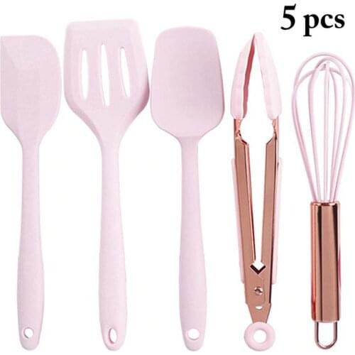5PCS Silicone Kitchenware Cooking Utensils Set Heat Resistant Kitchen Non-Stick Cooking Utensils Baking Tools Mascarillas Cocina