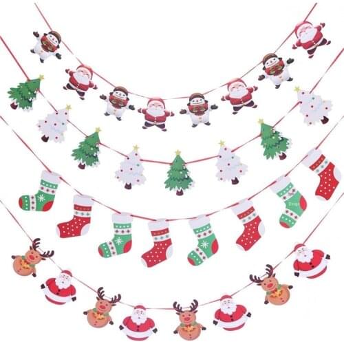 2020 new Santa Claus snowman color hanging flags and flags for Christmas decorations at home, parties, shopping malls, etc