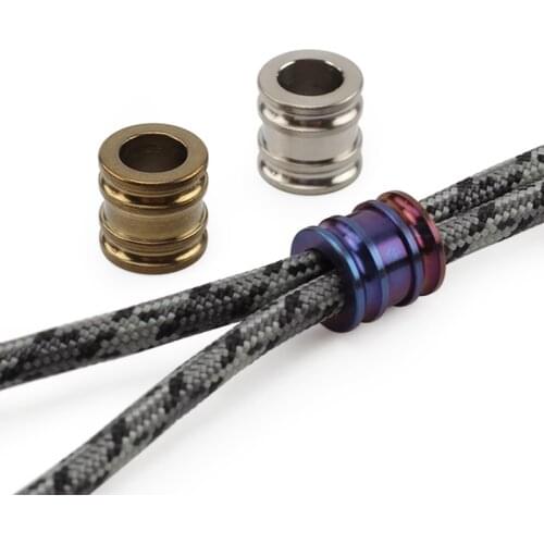 Titanium Alloy Knife Beads Paracord Umbrella Rope Cord Outdoor EDC Lanyard Pendant Paracord Accessories