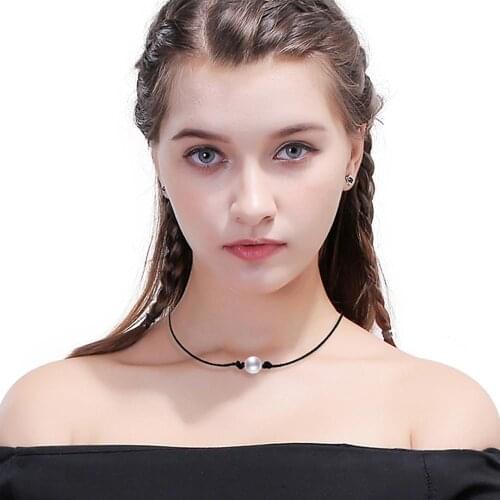2020 New Fashion Hot Styles Genuine Leather Choker Necklace Perfect Imitation Pearl choker Pearl Jewelry