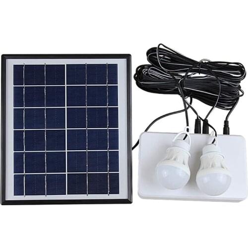 SHGO HOT-Portable Power Solar Generator with Solar Panel Generator Kit with Camping Light Emergency Power Supply with Battery US