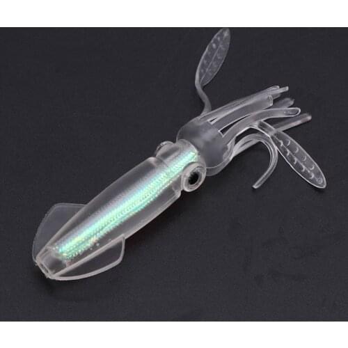 U2JB Fishing Bait Soft Lure Night Luminous Colorful 10cm8g Baits Lifelike Artificial Squid Octopus Simulation Glow Trolling Sea