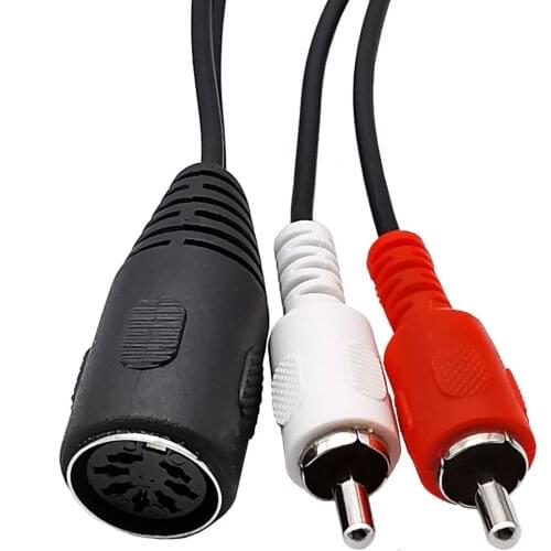 Old-fashioned audio equipment adapter cable 7P Din female7 core DIN female din 7pin to 2RCA Lotus