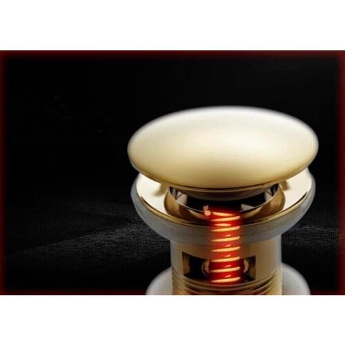 Vidric Solid Brass Bathroom Lavatory Sink Push-down Pop Up Basin Drain With Gold/Antique/Rose Gold bathroom parts faucet accesso