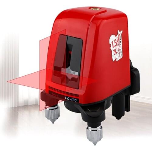 635NM Rotating Fne-tuning Laser Level Self-Leveling 2 Red lines, 1 Point with Highlights Precision Laser Level, Battery Power
