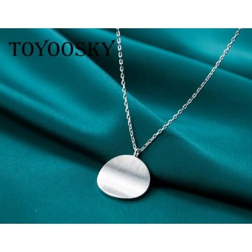 High Quality Geometric Drawing Circle Round Pendant Necklace For Women 925 Sterling Silver Decoration Jewelry Gift