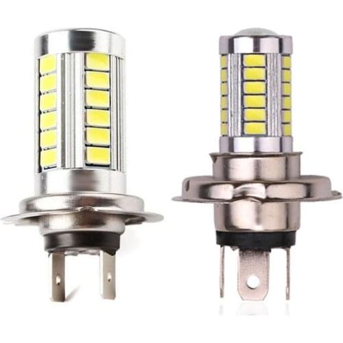 1pcs H4 H7 Car LED Front Fog Lamp Bulb Constant Current Auto DRL Light Motorcycle Headlights 5630 33SMD White DC 12V