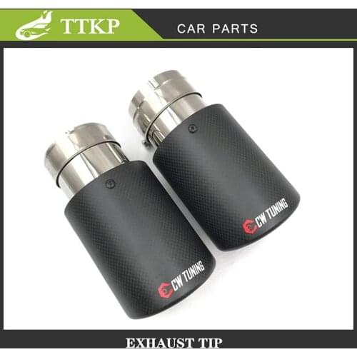 1 PCS Universal Matte Black Straight Carbon Stainless Steel Muffler Exhaust Pipe Modified Decorative Carbon Fiber Tail Tips