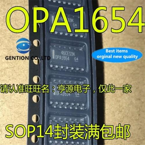 10Pcs OPA1654AIDR OPA1654 SOP14 Audio operational amplifier chip in stock 100% new and original