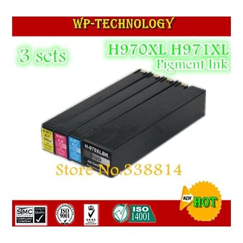 12 PCS ,Compatible ink cartridges For HP970 HP971 suit for HP X451dn X451dw X476dn X476dw X551dw X576dw ,Full pigment ink