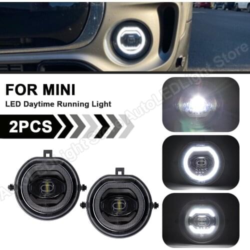 2Pc For Mini Cooper F54 F55 F56 F57 2013 2014 2015 2016 2017 2018 LED Halo Ring DRL Daytime Running Light Fog Light Parking Lamp