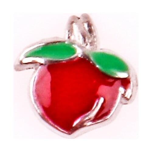 20pcs/lot Peaches with leaves shape floating charms for living memory glass floating locket charms DIY jewelry