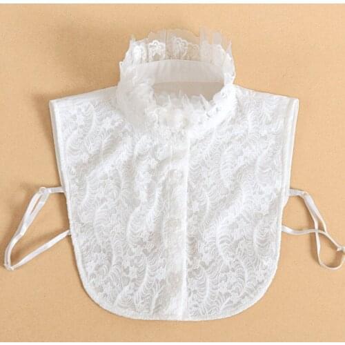 2021 Handmade Women Detachable Collars Half Shirt False Collar Ladies Stand Fake Collar Sweater Blouse Tops Decorative Neck Tie