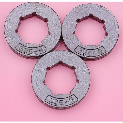 3pcs/lot .325 9 Tooth Chain Sprocket Rim Kit For Stihl Husqvarna Jonsered Homelite STD Spline 22mm Chainsaw Parts