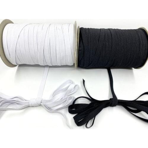 5 Meters/Pack 3/5/6/8/9/12/15mm band White Black Polyester Rubber Elastic Cord for Masks Clothes Garment Sewing Accessories