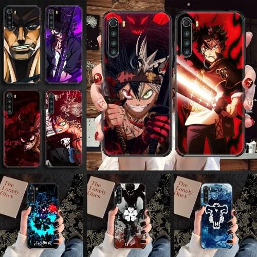 Anime Black Clover Phone case For Xiaomi Redmi Note 7 7A 8 8T 9 9A 9S 10 K30 Pro Ultra black fashion back pretty prime art shell