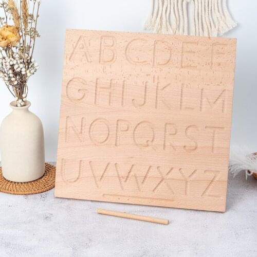Preschool Education Alphanumeric Groove Writing Board Educational Toy Wooden Writing Board Alphabet Track Copy Learning Toy Gift