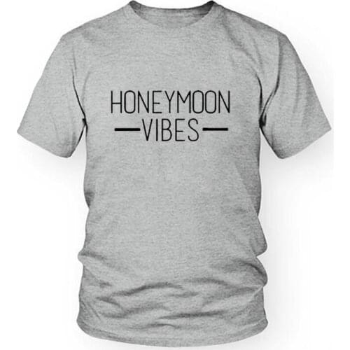 Honeymoon Vibes T Shirt Men Women Couple Vacation T Shirts Wedding Tee Hubby Wifey Love Bride Female T-Shirt Tops