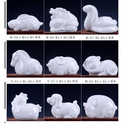 Pottery zodiac and a geomantic rat Dragon horse sheep sheep monkey chicken dog and pig arts and crafts sculpture statues Home
