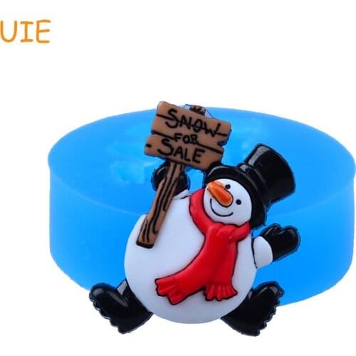 JYL057U 24.9mm Christmas Snowman with Scarf Silicone Mold - Sugarcraft, Fondant, Cake Decoration, Cookie Biscuit, Resin, Candy