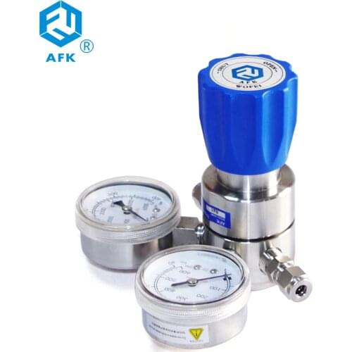 Wall Mount 1/4OD Compression tube fittings Helium Gas Pressure Regulator With Dual Gauge