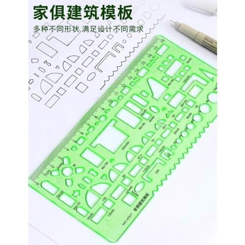 1pc Interior architectural design ruler Geometric ruler Elliptical ruler Electrician template ruler hollow drawing tool ruler