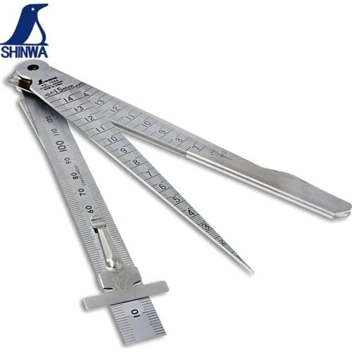 SHINWA Gap Wedge Feeler Stainless Steel hole Ruler Aperture Gauge Tapered ruler inner diameter ruler