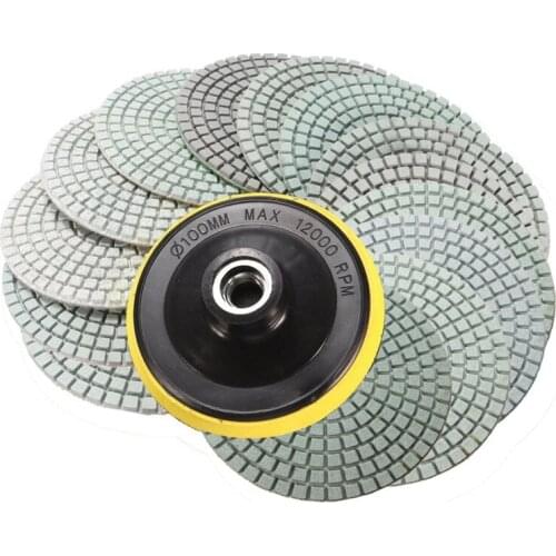 16Pcs/Set Diamond Polishing Pads Kit 4 inch 100mm Wet/Dry for Granite Stone Concrete Marble Polishing Use Grinding Discs Set