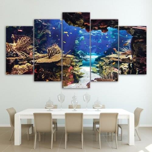 Underwater World Canvas Painting Home Decoration Marine Creature Posters and Prints Coral Fish Wall Pictures for Living Room