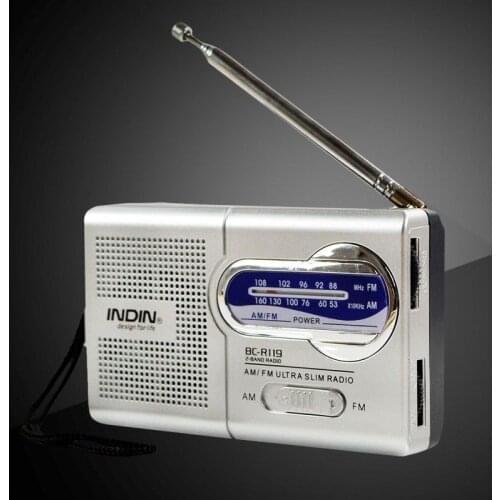 Handheld Digital Universal Portable Pocket Receiver AM/FM Radio Lightweight and Ultra Thin World Receiver Telescopic Antenna