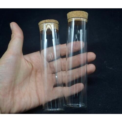 12pcs/lot 30*120mm 60ml treny Transparent Glass Vials Jars Test Tube With Cork plug Empty Bottles 60cc for jewelry finding