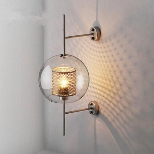 Retro Style Clear Glass LED Wall Light Living room Wall Light Bedroom Restaurant Wall Sconce Nordic Vintage Luminaire Home Deco