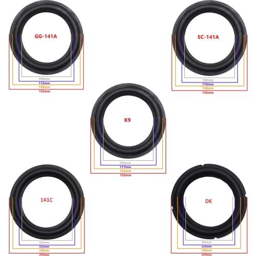 6.5 inch Speaker Rubber Surround Woofer Edge Repairing Folding Edge Subwoofer Ring DIY Repair Kits Accessory Speaker Suspension