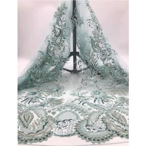 Embroidered tulle french net fabric Pretty Embroidered tulle fabric ZH-586818 for fashion dress