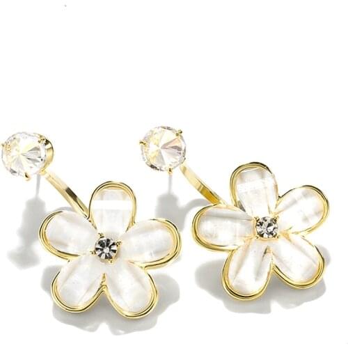 Resin Flower Earrings New Fashion Girl Summer Ins Earring South Korea Fresh Temperament Versatile Earrings of Internet Star