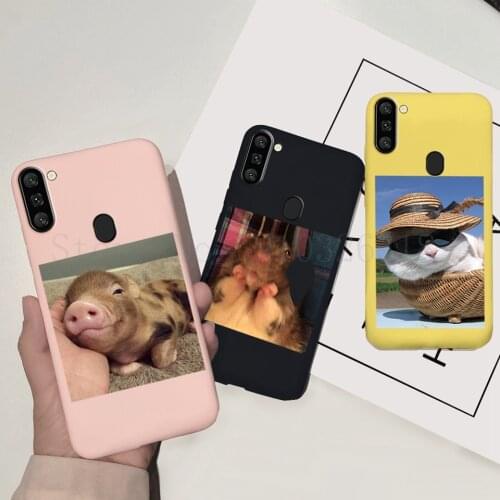Funny Animal Silicone Case For Samsung Galaxy A11 A21s A41 A51 A71 A01 Core A01 M11 Soft Back Cover For Samsung A01 Core A 01